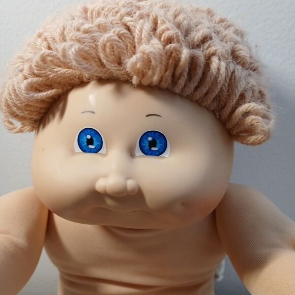 Vintage Cabbage Patch Kid Brown Hair Blue Eye Boy Doll NO CLOTHES - Picture 2 of 5